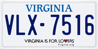 VA license plate VLX7516