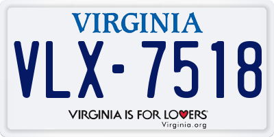 VA license plate VLX7518