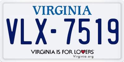 VA license plate VLX7519
