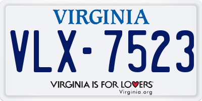 VA license plate VLX7523
