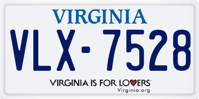 VA license plate VLX7528