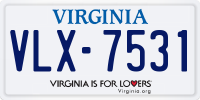 VA license plate VLX7531