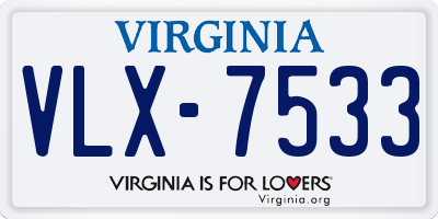 VA license plate VLX7533