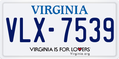 VA license plate VLX7539