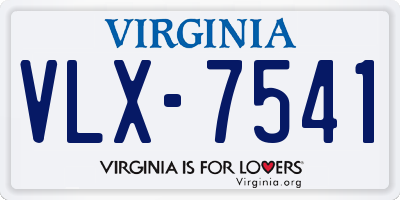 VA license plate VLX7541
