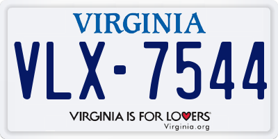 VA license plate VLX7544