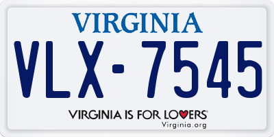 VA license plate VLX7545