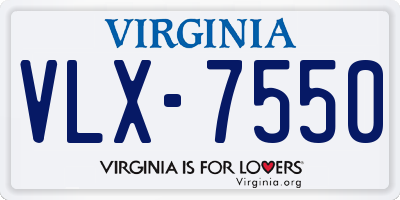 VA license plate VLX7550