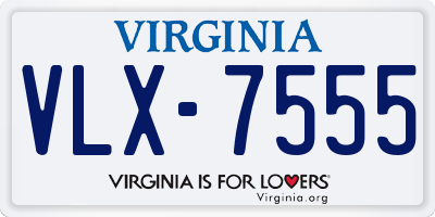 VA license plate VLX7555