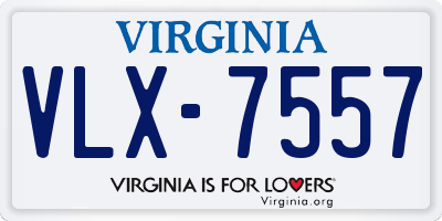 VA license plate VLX7557