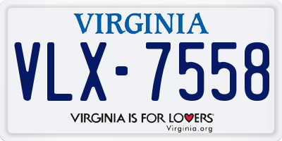 VA license plate VLX7558