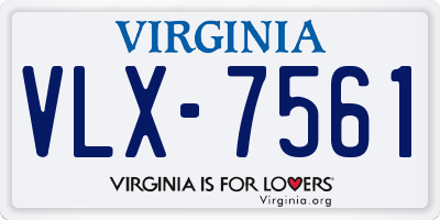 VA license plate VLX7561
