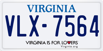 VA license plate VLX7564