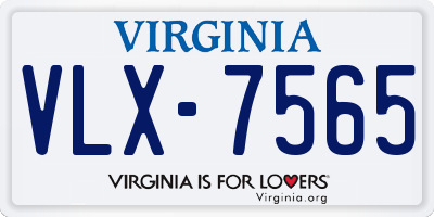 VA license plate VLX7565