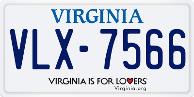 VA license plate VLX7566