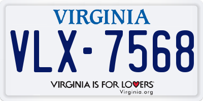 VA license plate VLX7568