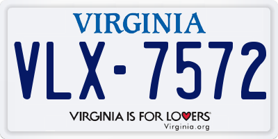 VA license plate VLX7572