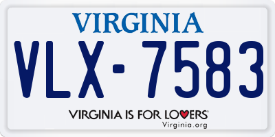 VA license plate VLX7583