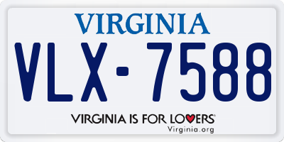 VA license plate VLX7588