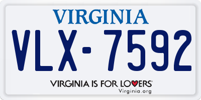 VA license plate VLX7592
