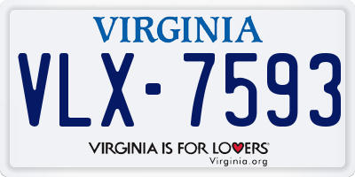 VA license plate VLX7593