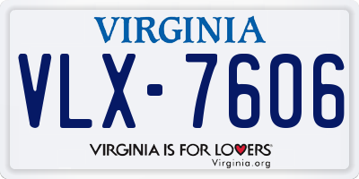 VA license plate VLX7606