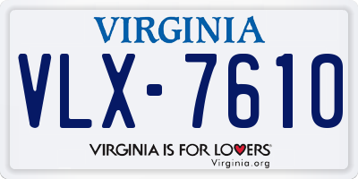 VA license plate VLX7610