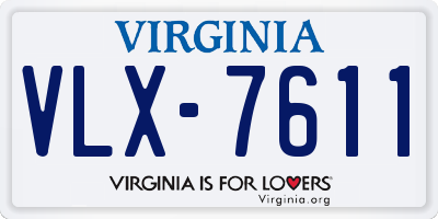 VA license plate VLX7611