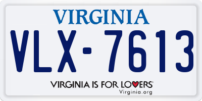 VA license plate VLX7613