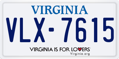 VA license plate VLX7615