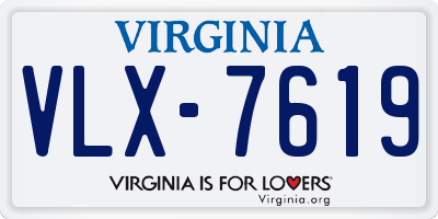 VA license plate VLX7619