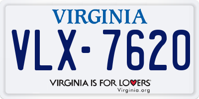 VA license plate VLX7620