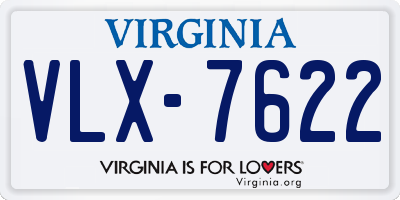 VA license plate VLX7622