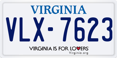 VA license plate VLX7623