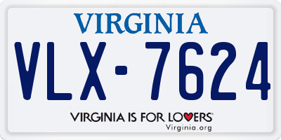 VA license plate VLX7624