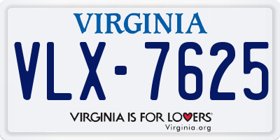 VA license plate VLX7625