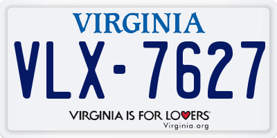 VA license plate VLX7627