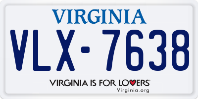 VA license plate VLX7638