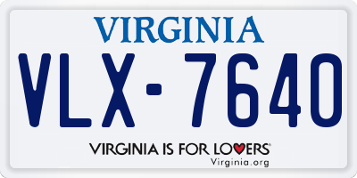 VA license plate VLX7640