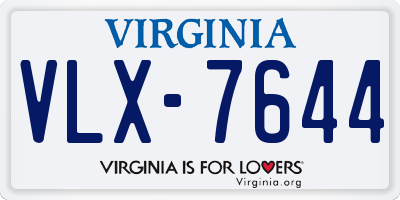 VA license plate VLX7644