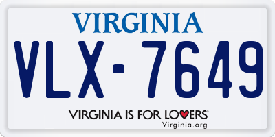 VA license plate VLX7649