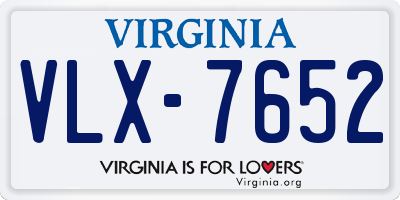 VA license plate VLX7652