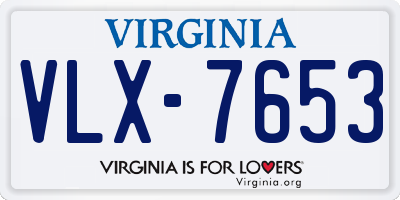 VA license plate VLX7653