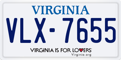 VA license plate VLX7655