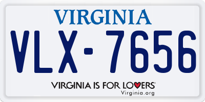 VA license plate VLX7656