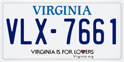 VA license plate VLX7661