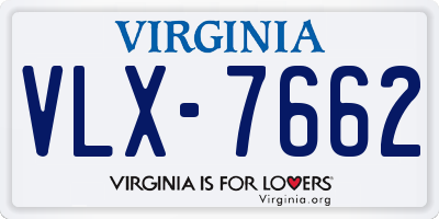 VA license plate VLX7662