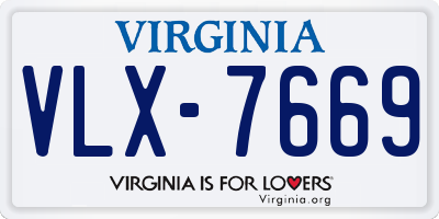 VA license plate VLX7669