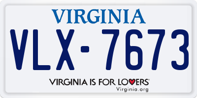 VA license plate VLX7673