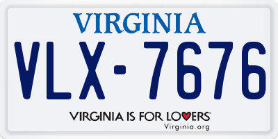 VA license plate VLX7676